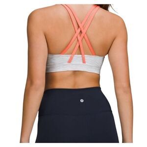 Lululemon Energy Sports Bra Women's Small 32 Grey Space Dye Coral Luxtreme 2022